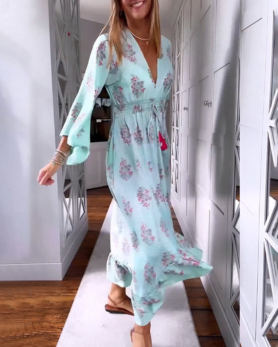 Elegant blommig klänning