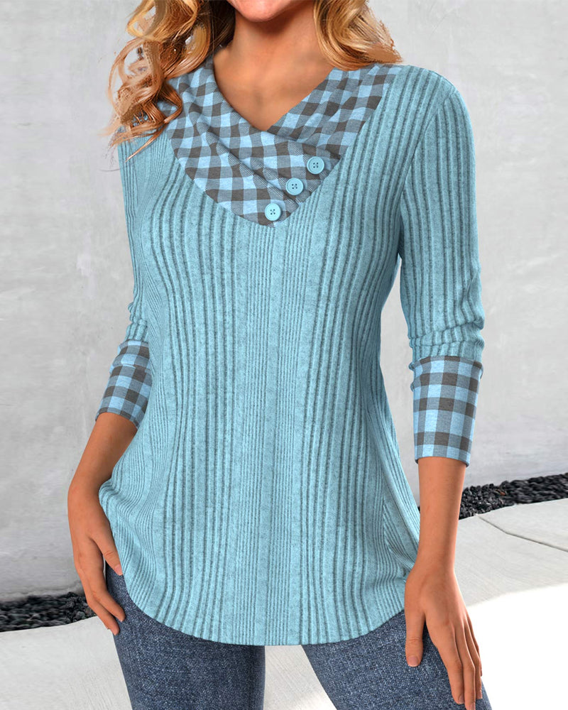 Enfärgade knappar Blusar