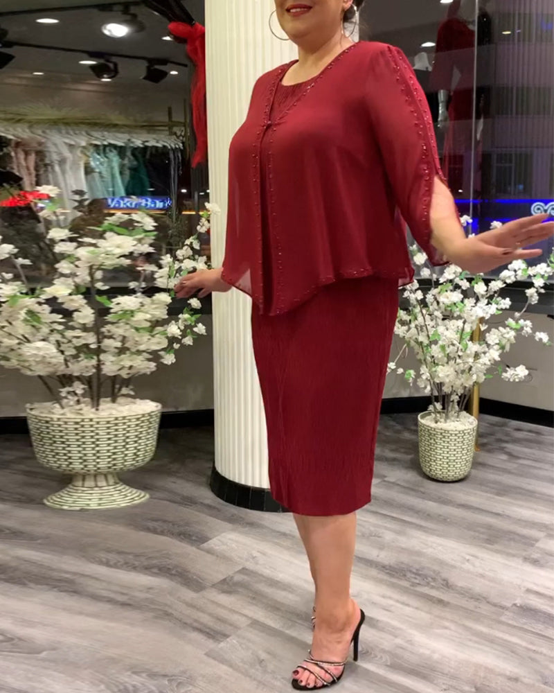 Elegant enfärgad tvådelad uppsättning för kvinnor