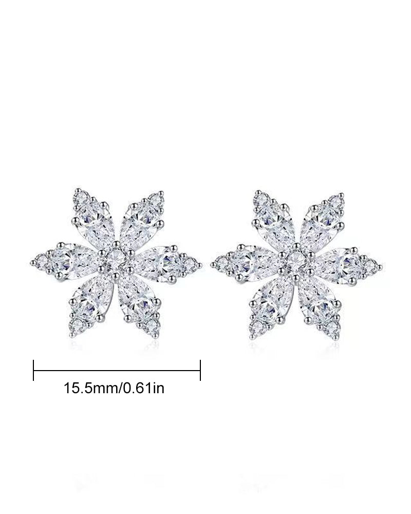 Snöflinga blomma zirkon örhängen