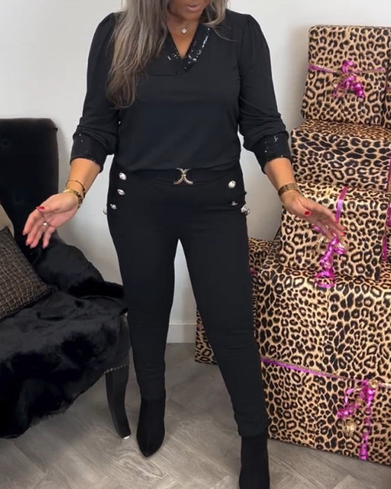 Enfärgad Pendeltopp med V-ringning