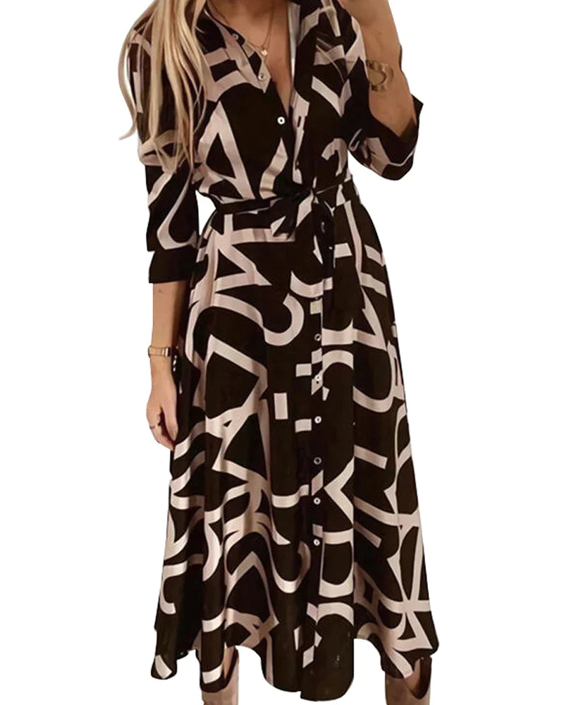 Klänning med dragkedja med slips