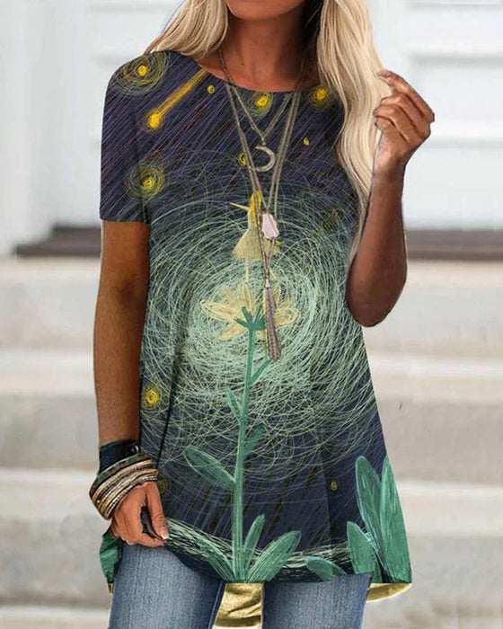 Kortärmad T-shirt med tryck