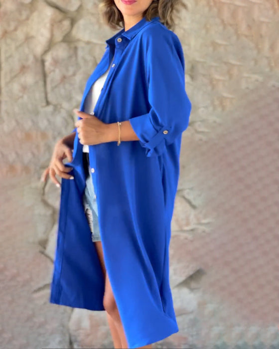 Enfärgad långärmad topp