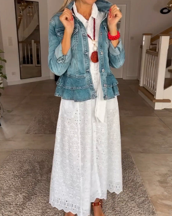 Chic 3/4-ärm midiklänning