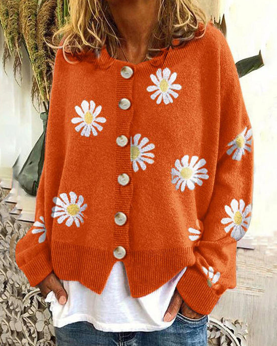 Lös daisy knit cardigan