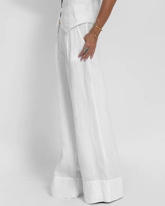 Enfärgad Set med väst och byxor