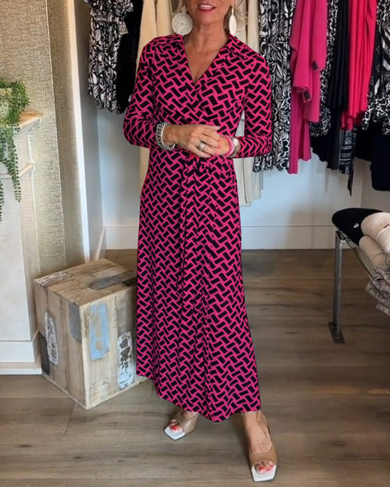 Klänningar med slimming funktioner och tryck