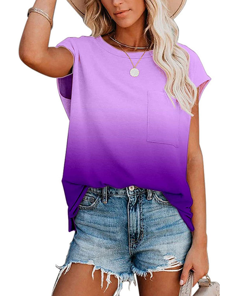 Gradient off-the-shoulder t-shirt