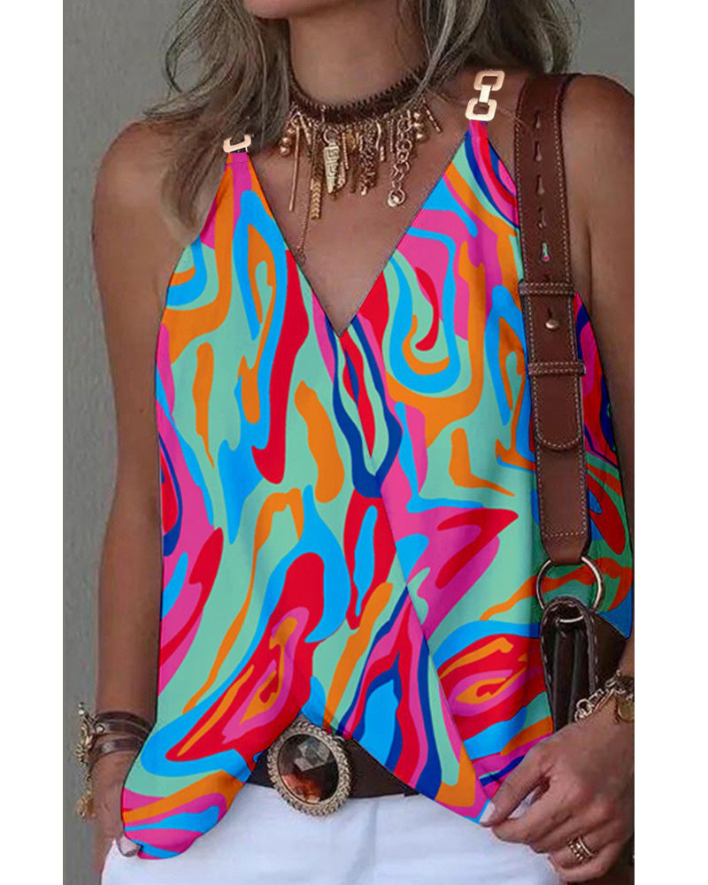 Enkel V -halsmetallspännväst med tryck