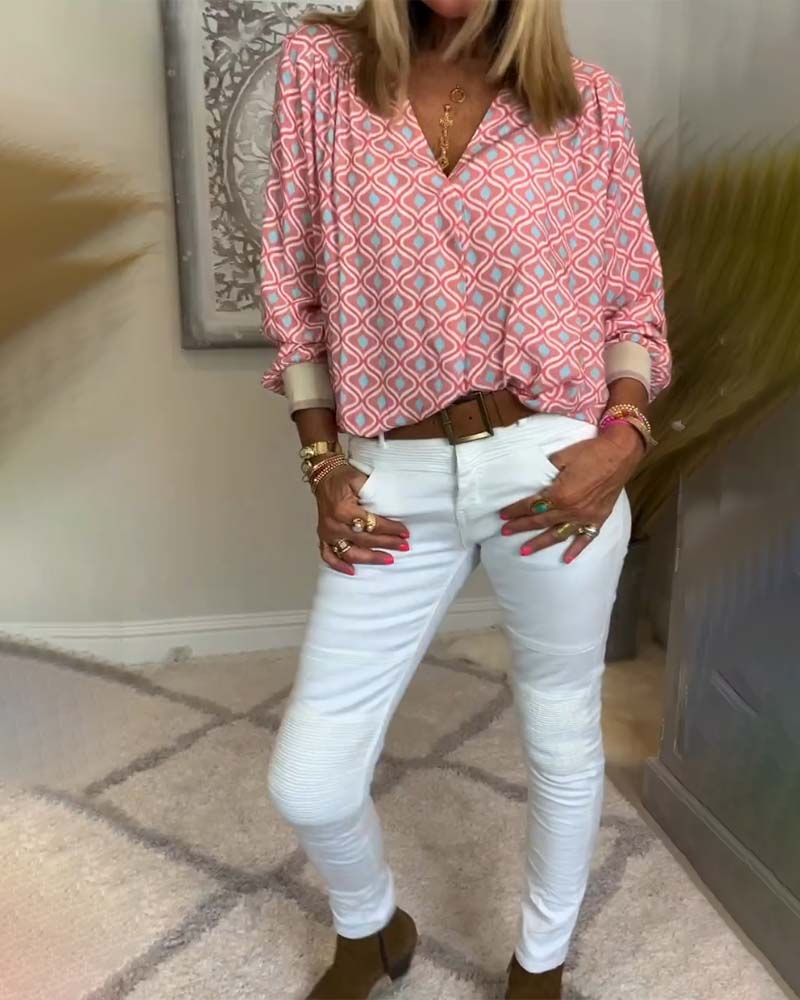 Långärmad vågpunkt Blus