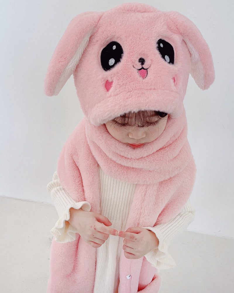 Halsduksmössa med rörliga kaninöron