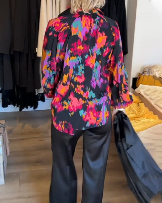 Elegant långärmad blus med personligt tryck