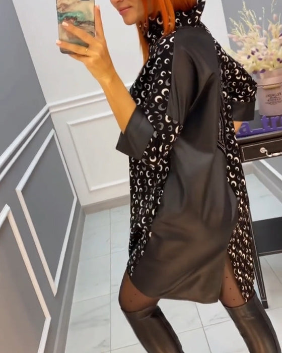 Casual klänning med fjärilstryck