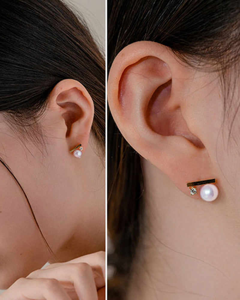 Enkla pärlörhängen och pärlhalsband