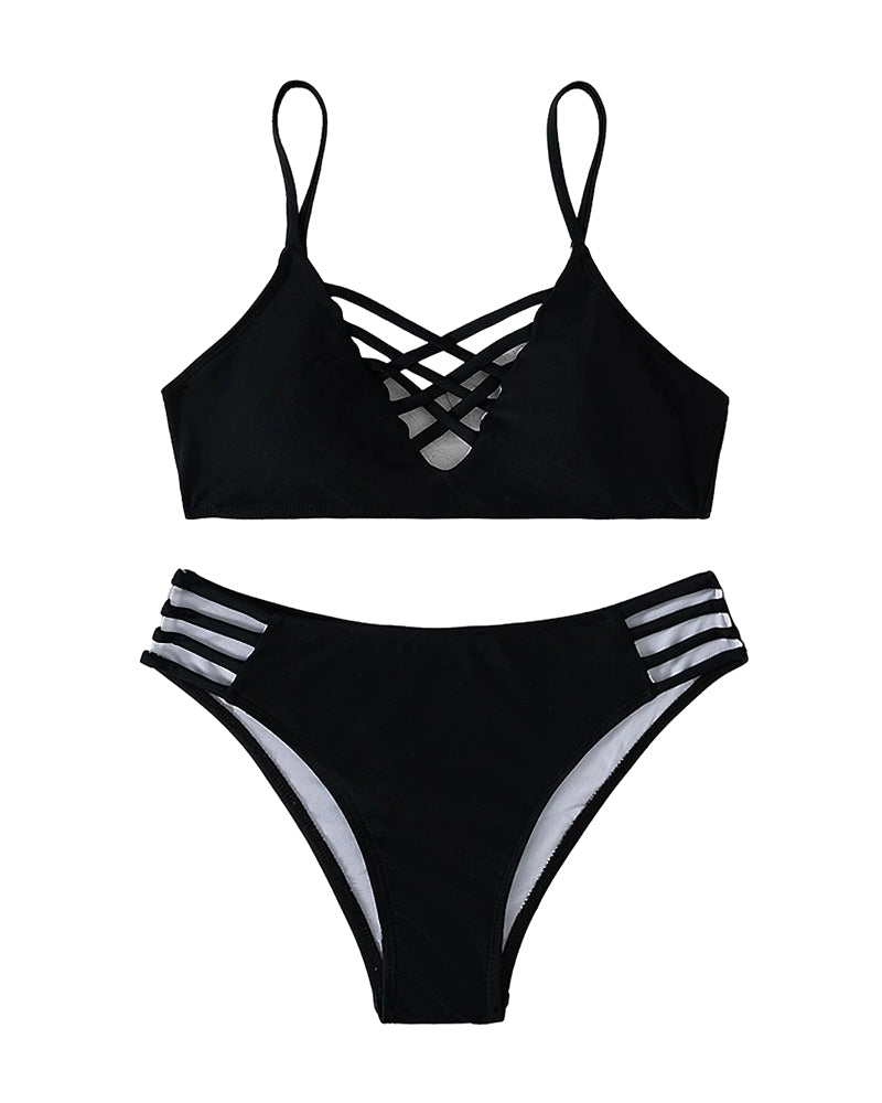 Sexig ihålig bikini för damer