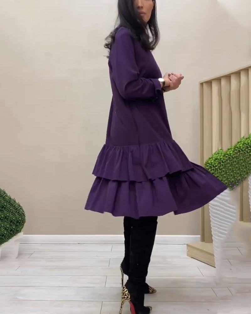 Knälång Klänning med volanger