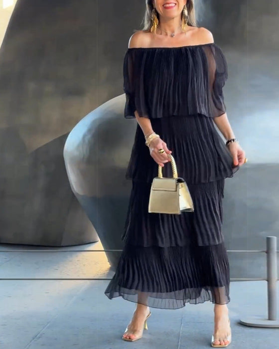 Elegant klänning med en axel