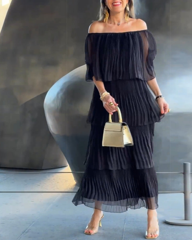 Elegant klänning med en axel