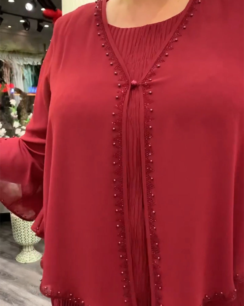 Elegant enfärgad tvådelad uppsättning för kvinnor