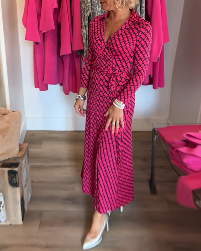 Elegant V-ringad Maxiklänning