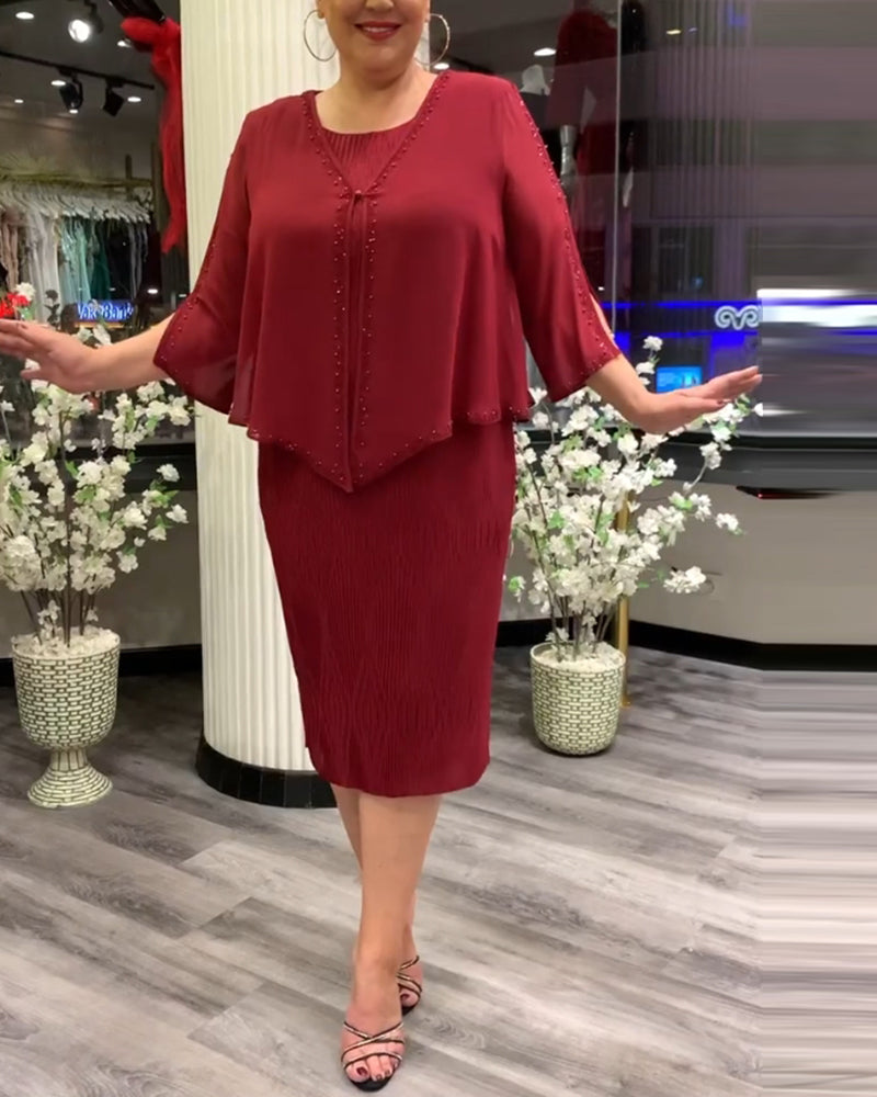 Elegant enfärgad tvådelad uppsättning för kvinnor