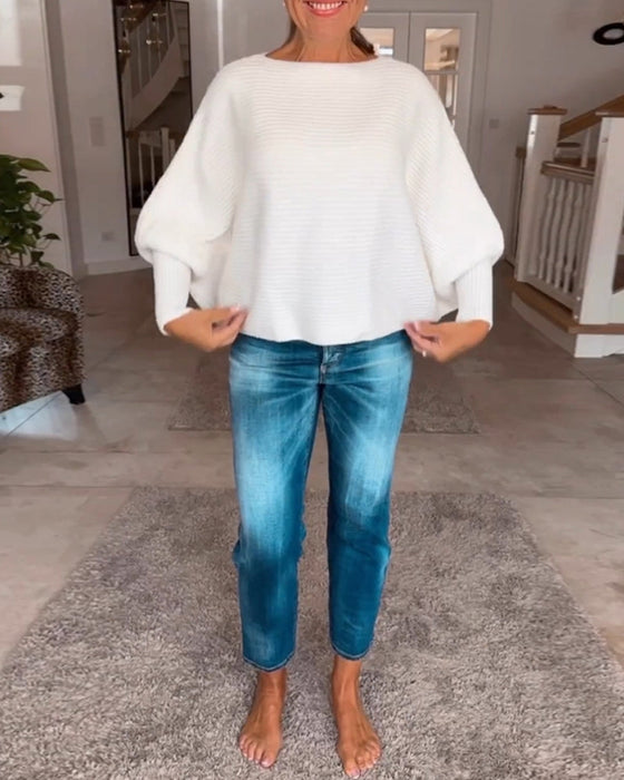 Enfärga Tröja med lanterninärm