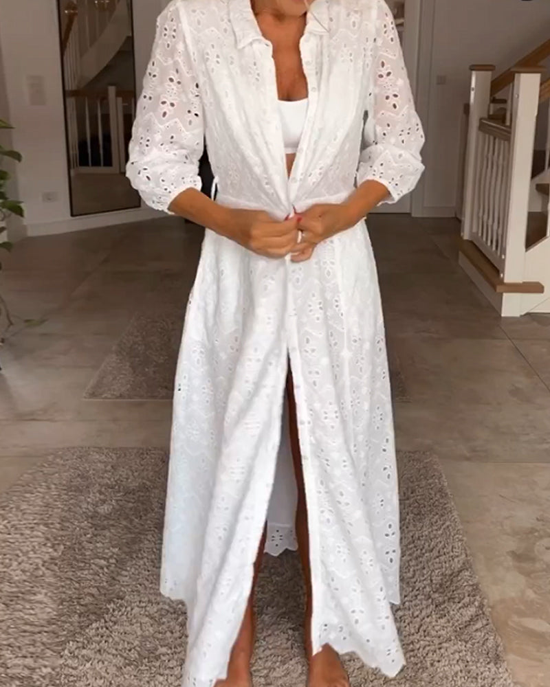 Chic 3/4-ärm midiklänning