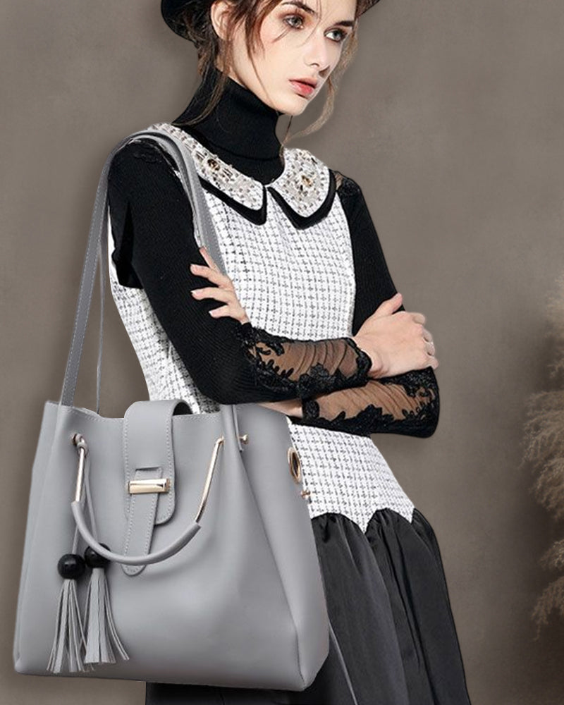 Handväska för dam axelväska 3 delar set