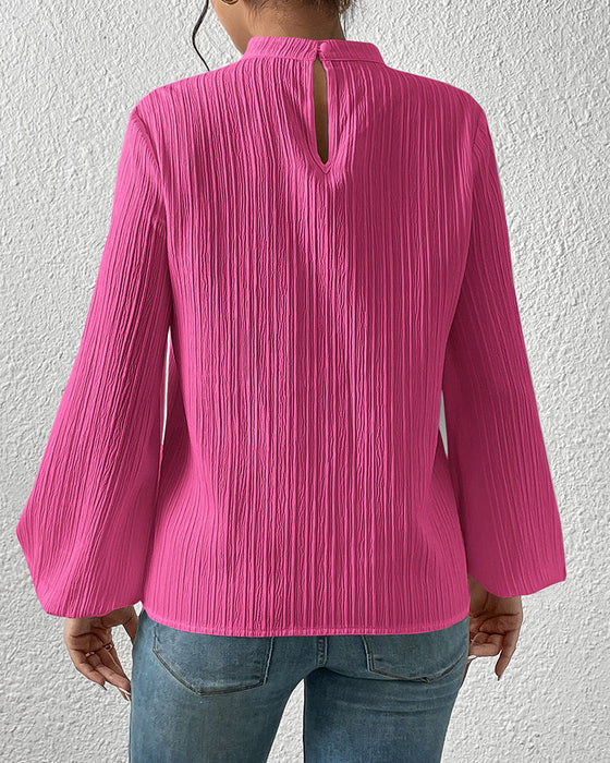 Puffärm elegant enfärgad blus