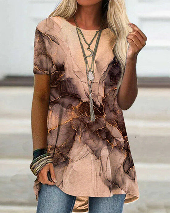 Kortärmad T-shirt med tryck