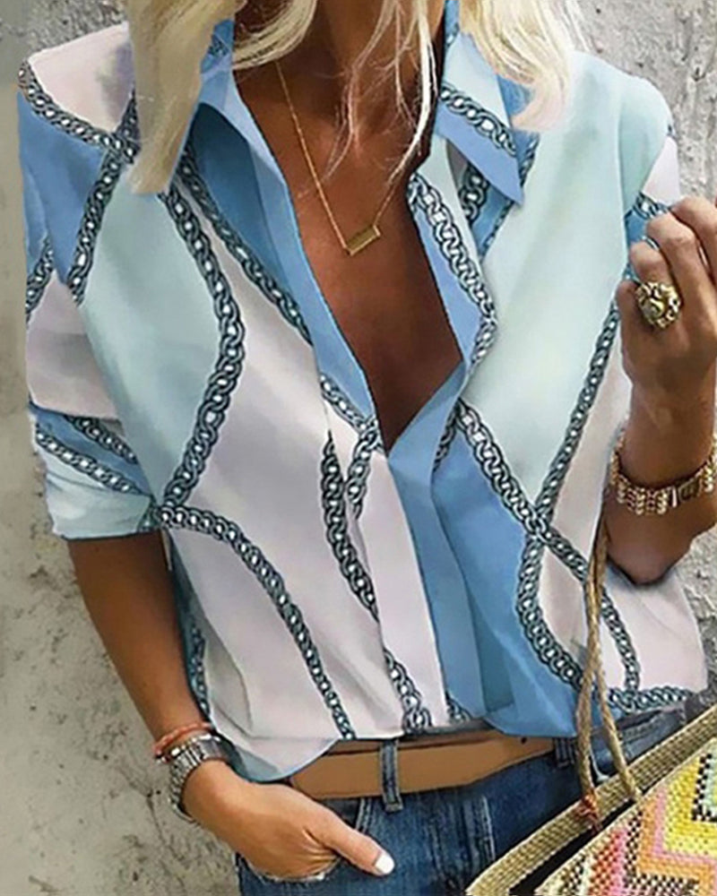 Lös skjorta med tryck