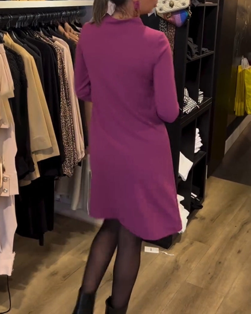 Elegant klänning med rund hals