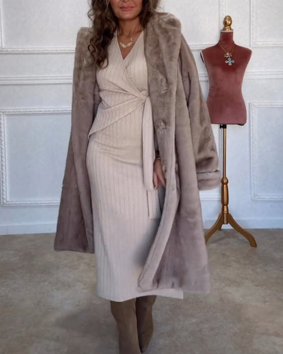 Elegant Bodycon-klänning med V-ringning