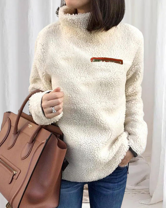 Enkel och varm topp med dragkedja