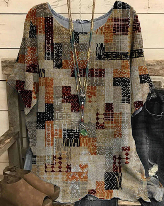 Kortärmad T-shirt med tryck