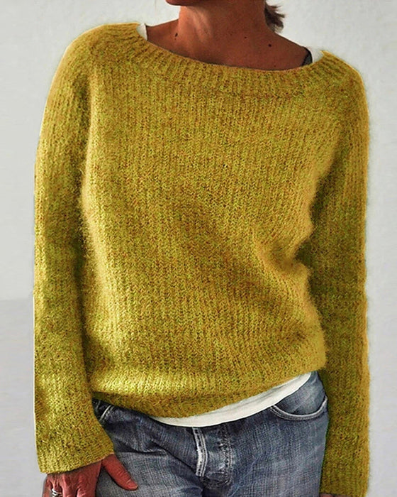 Crew Neck långärmad enfärgad tröja