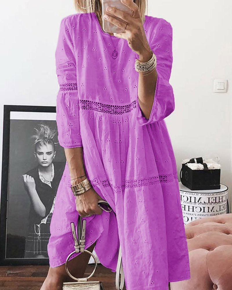 Enfärgad lappverkklänning