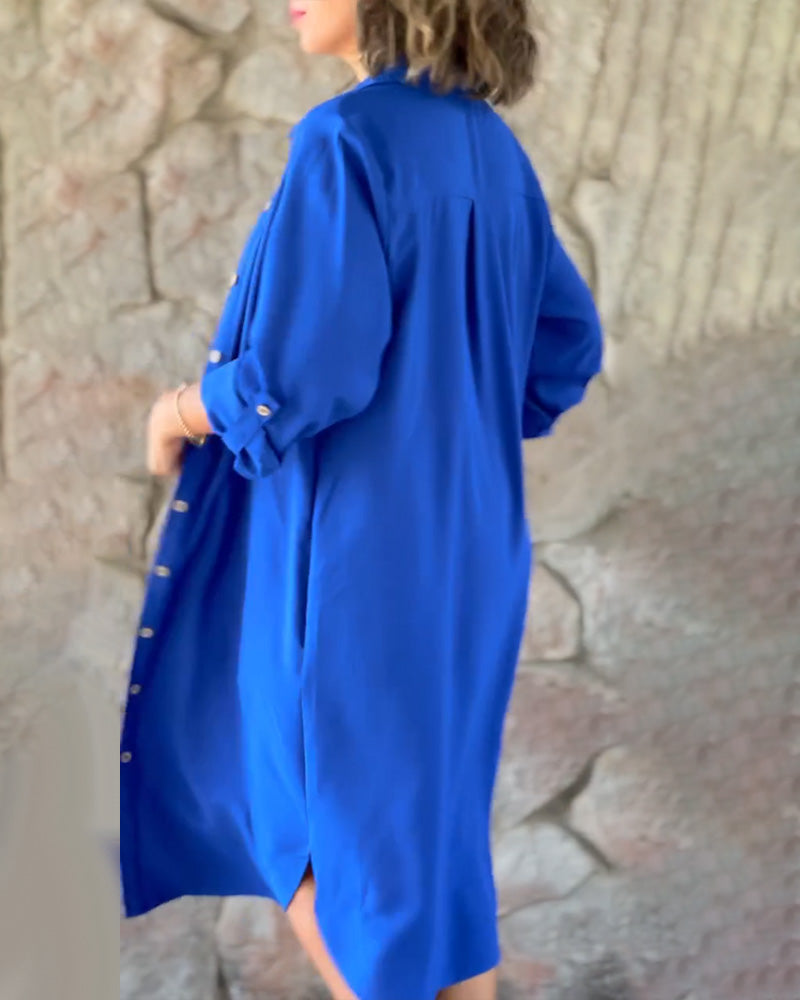 Enfärgad långärmad topp