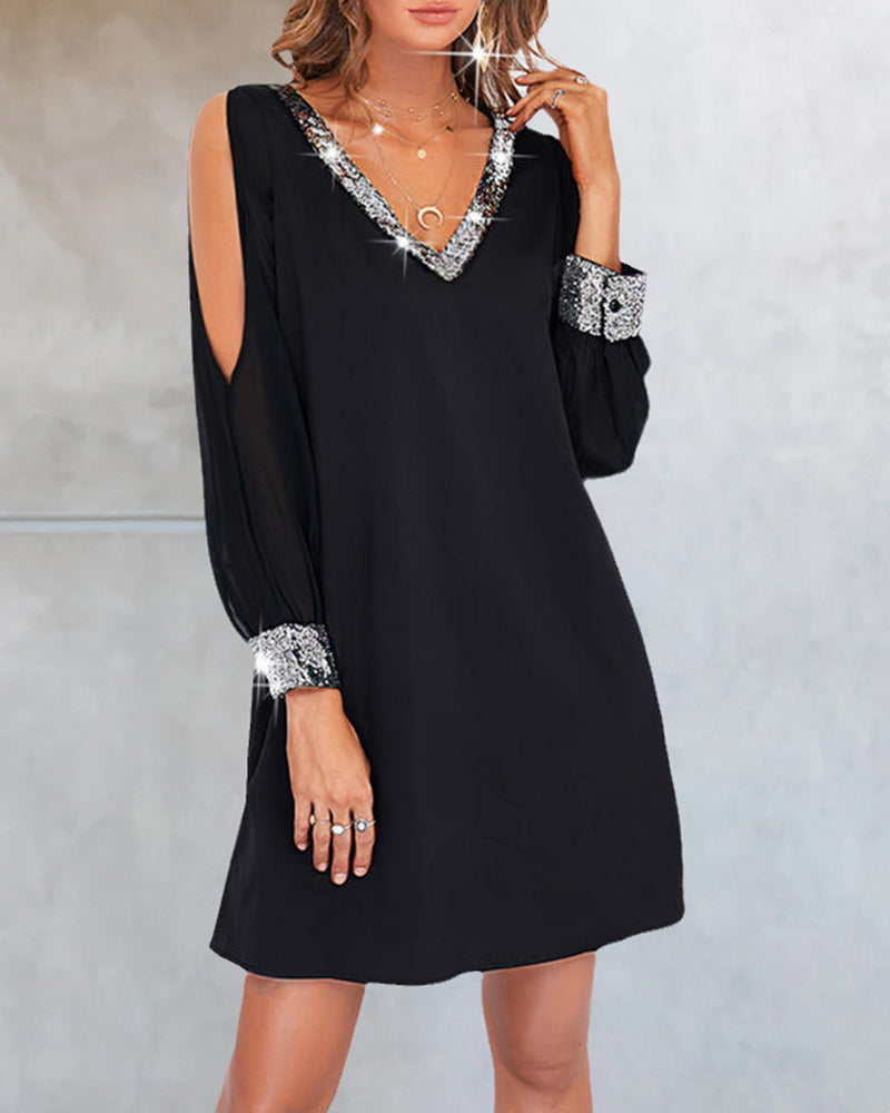 Långärmad elegant festklänning