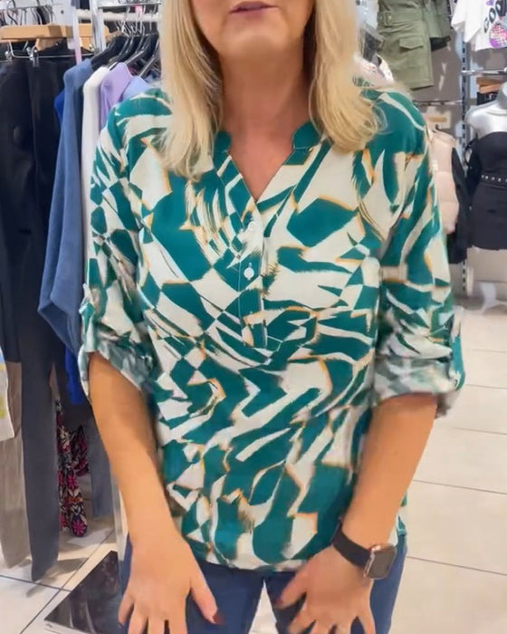 Enkel lös topp med tryck