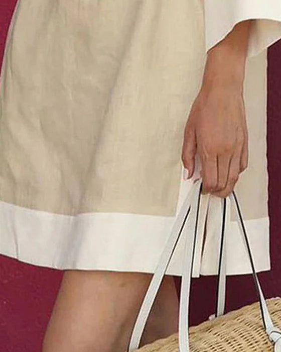 Casual klänning med kontrasterande lapel