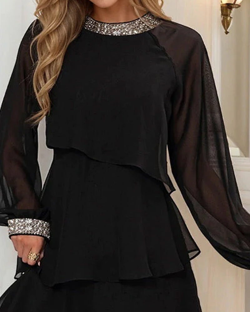 Elegant Klänning med mesh