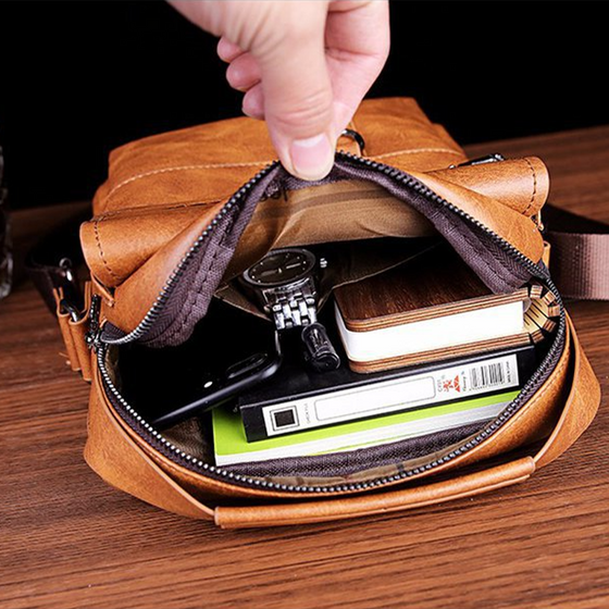 Crossbody-väska för män, axelväska, vintage