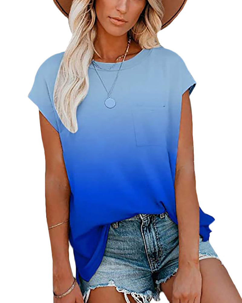 Gradient off-the-shoulder t-shirt