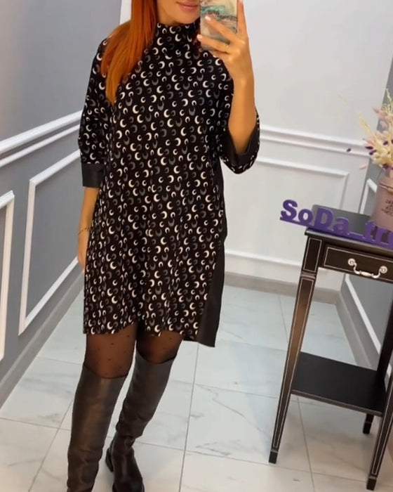 Casual klänning med fjärilstryck