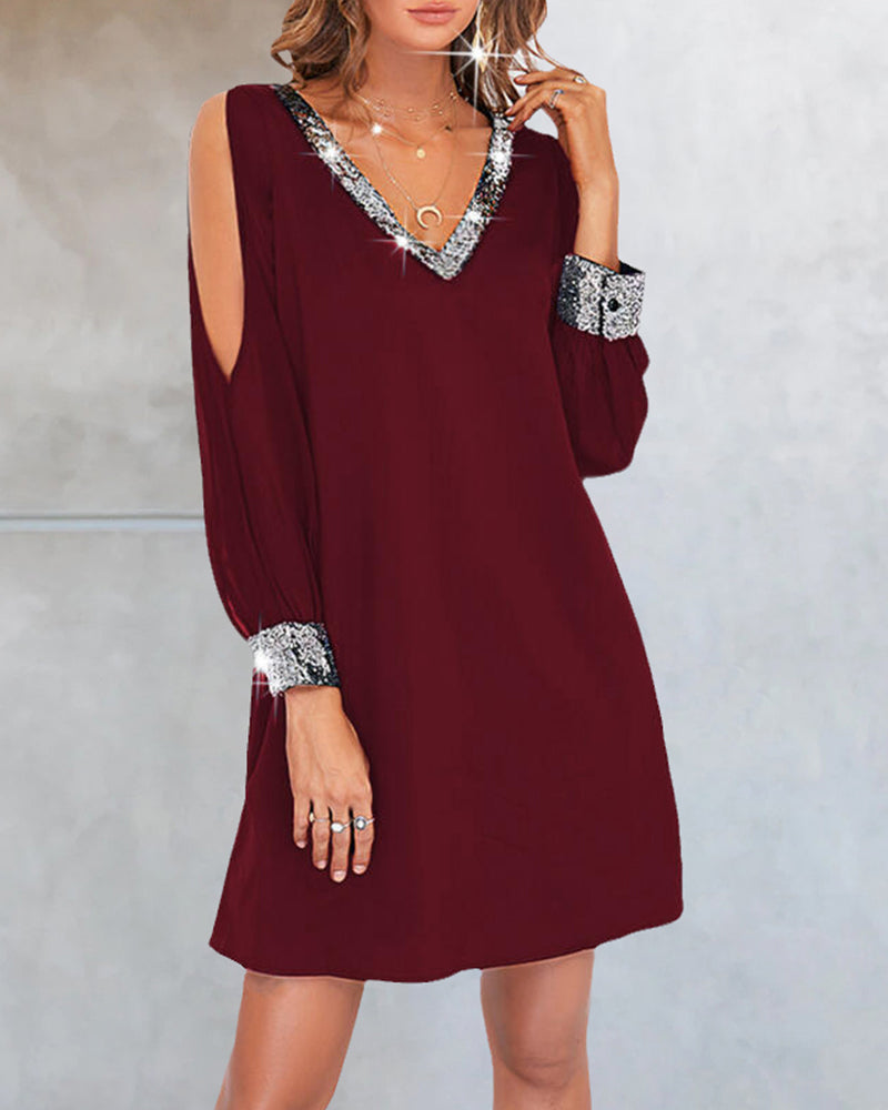 Långärmad elegant festklänning