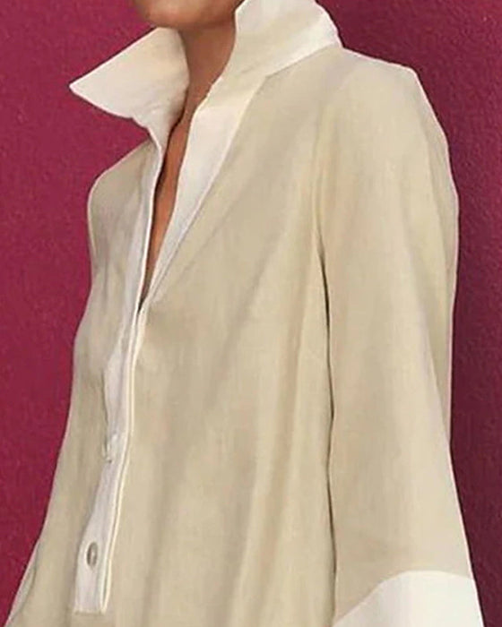 Casual klänning med kontrasterande lapel