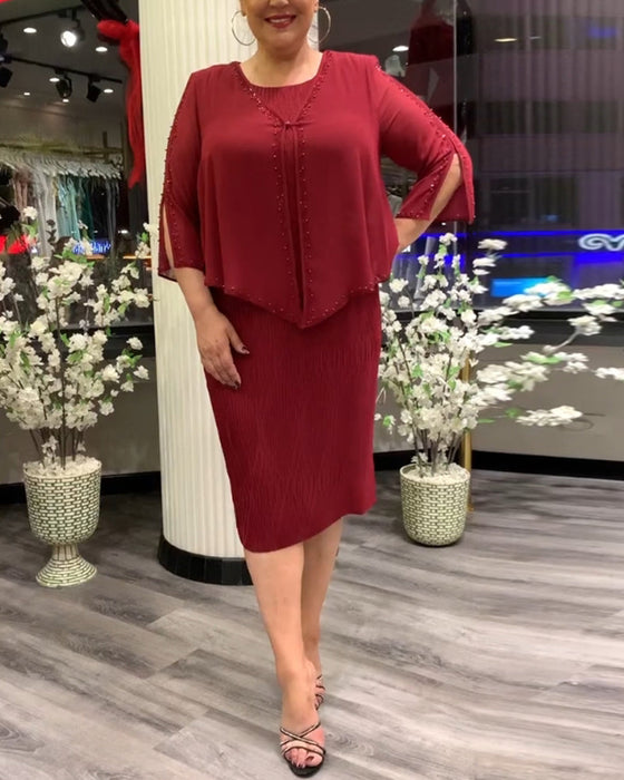 Elegant enfärgad tvådelad uppsättning för kvinnor