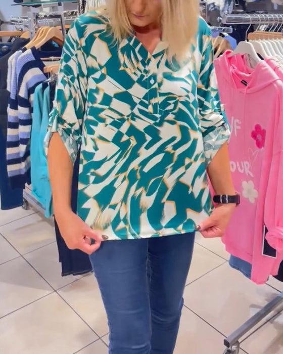 Enkel lös topp med tryck